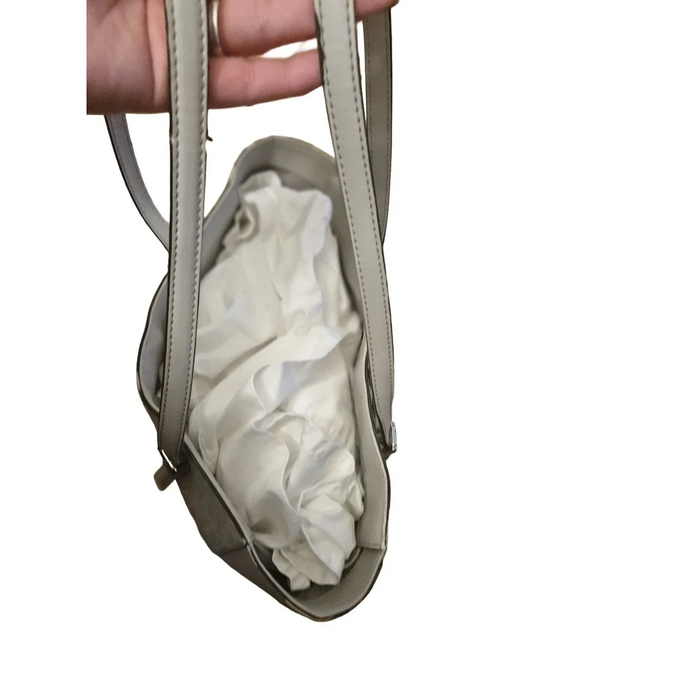 Michael Kors Women Cream Beige‎ Monogram MK Logo Tote Bag Shoulder Bag